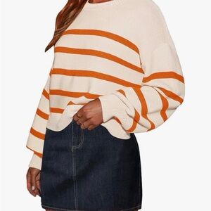 Striped Orange and Cream Sweater